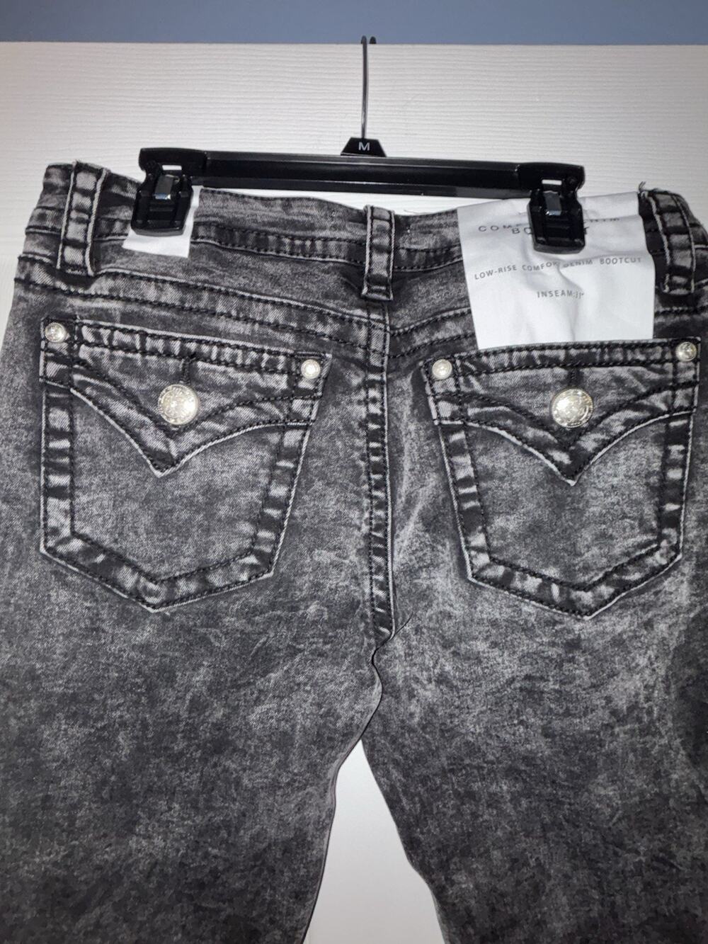 Fire & Rain Black Acid Wash Jeans Sz 11 NWT Bootcut Low-Waisted